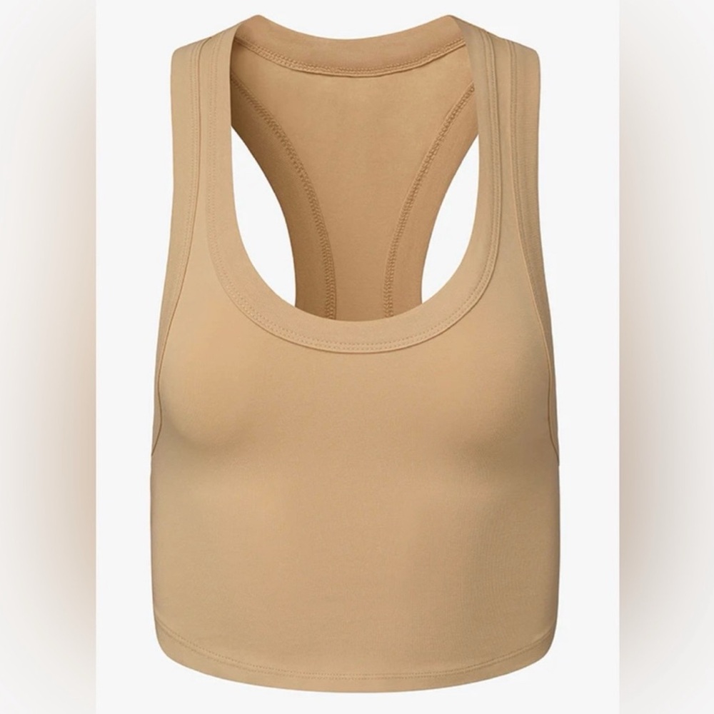 WeWoreWhat x Revolve Beige Cropped Scoop Neck Cotton Jersey Tank Top Size XS